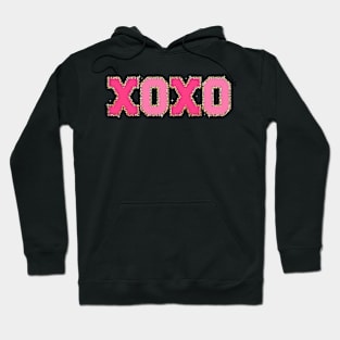 Chenille Patch Sparkling XOXO Valentine Day Heart Love Gift Hoodie